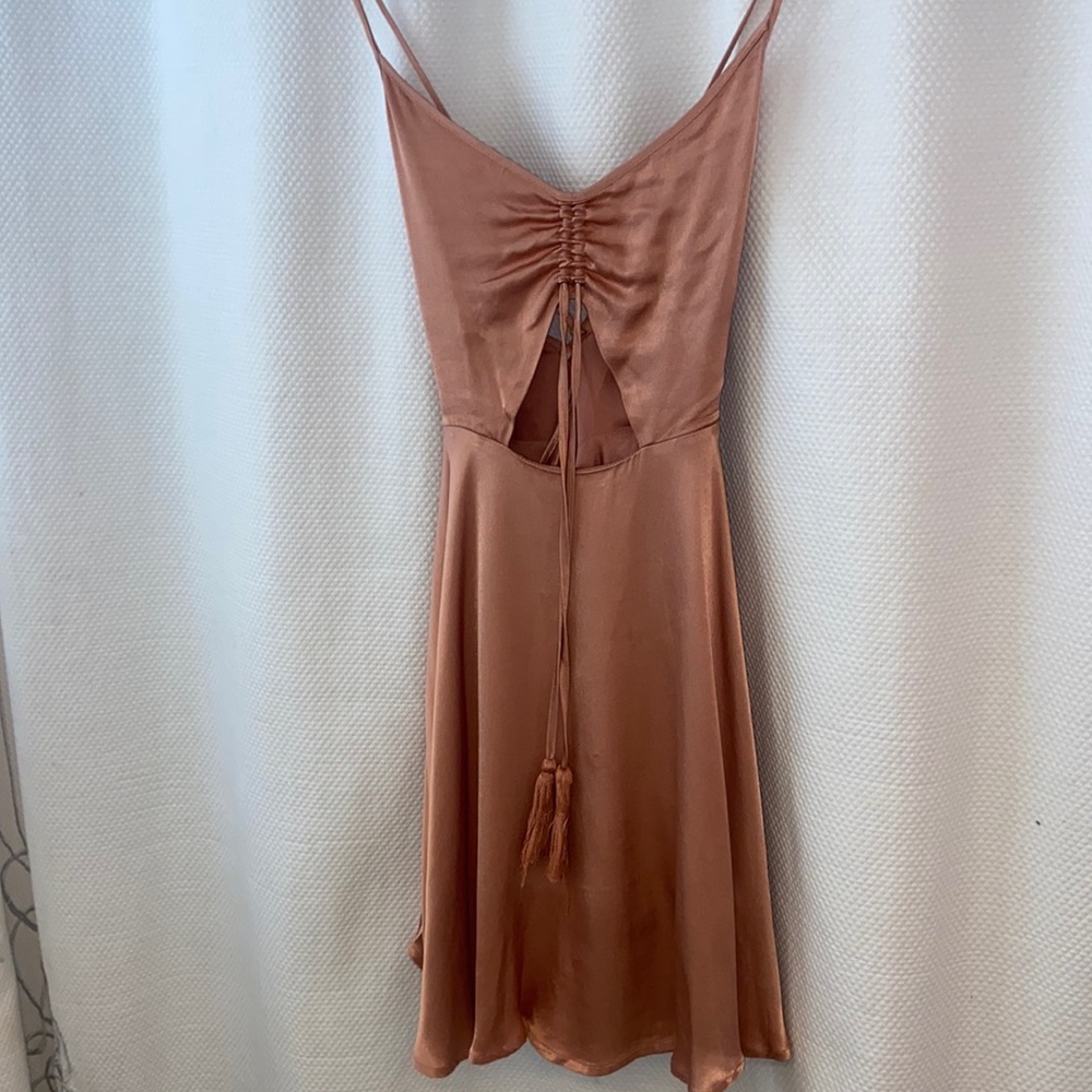 Revolve Backless Cut Out Rose Gold Pink Summer Dress